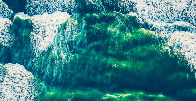 Bird's eye view on the open waters of planet earth