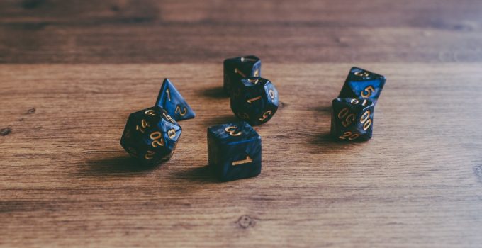 Multi-sided gaming dice used to play RPG fantasy role playing games like D&D Dungeons and Dragons